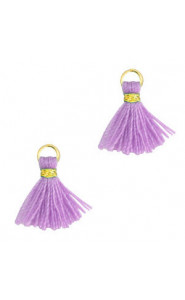 Mini Quaste 1.2cm - Gold-paisley purple